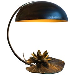 Lilipad Bronze Lamp by Maison Charles, France, 1970s