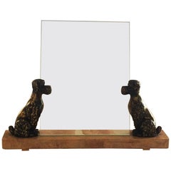 Art Deco Marble Photo Frame with Pair of Poodles