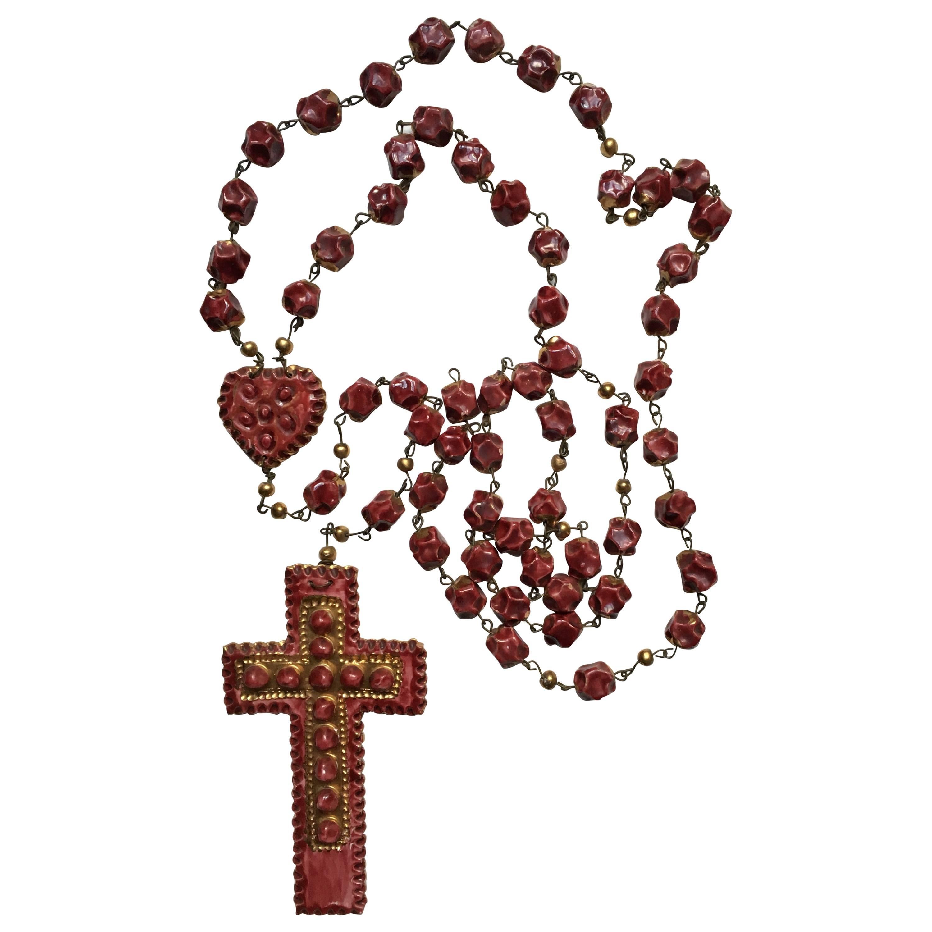 Massive Mazzotti VMA Rare Ceramic Rosary For Sale