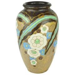Art Deco Keramis Boch Abstract Flowers Vase