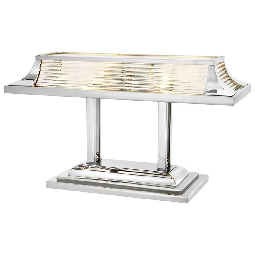 Lampe de bureau grande taille en finition nickel en vente