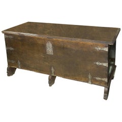 Walnut Chest with Wrought Iron Fittings, Baroque, 17th Century