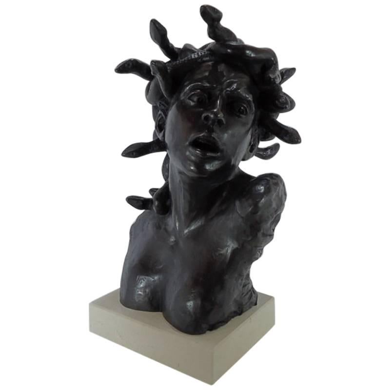 1900 Paul Debois Liberty Decò Bronze Sculpture Gorgon Medusa For Sale