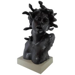 1900 Paul Debois Liberty Decò Bronze Sculpture Gorgon Medusa