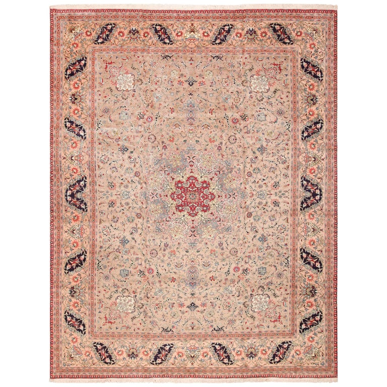 Fine Decorative Large Vintage Persian Tabriz Rug For Sale at 1stdibs