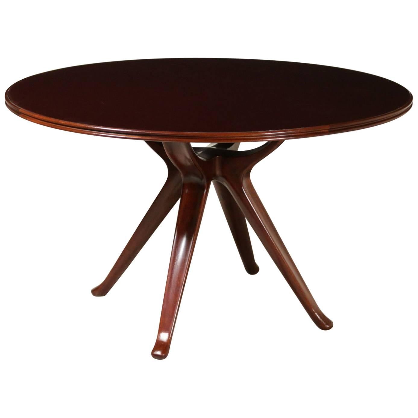 Table Designed by Osvaldo Borsani Mahogany Vintage, Italy, 1950s