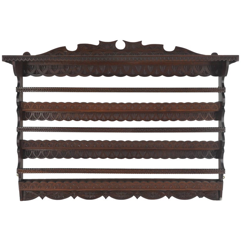 Antique French Hanging Wall / Plate Rack, circa 1800 at 1stdibs