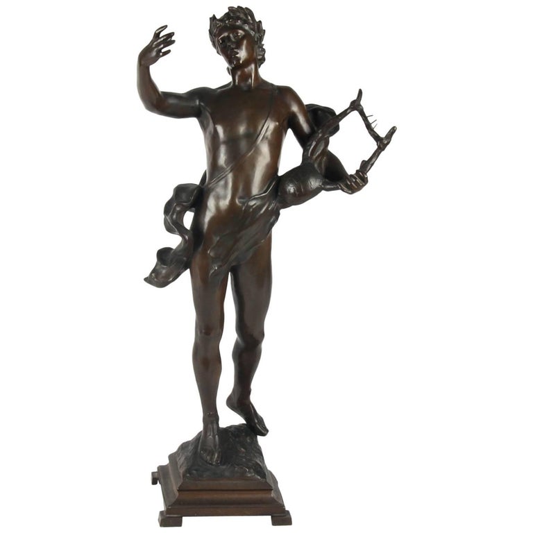 Antique Bronze Sculpture, Signed on Base, G.Devreese For Sale at 1stDibs