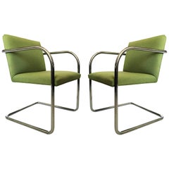 Pair of Brno Chairs in Green