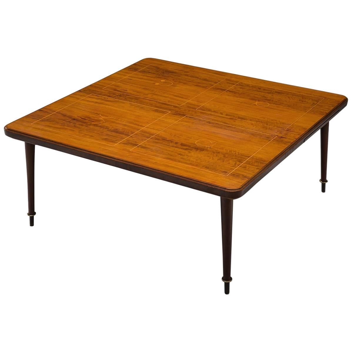Coffee Table in Brass and Rosewood 