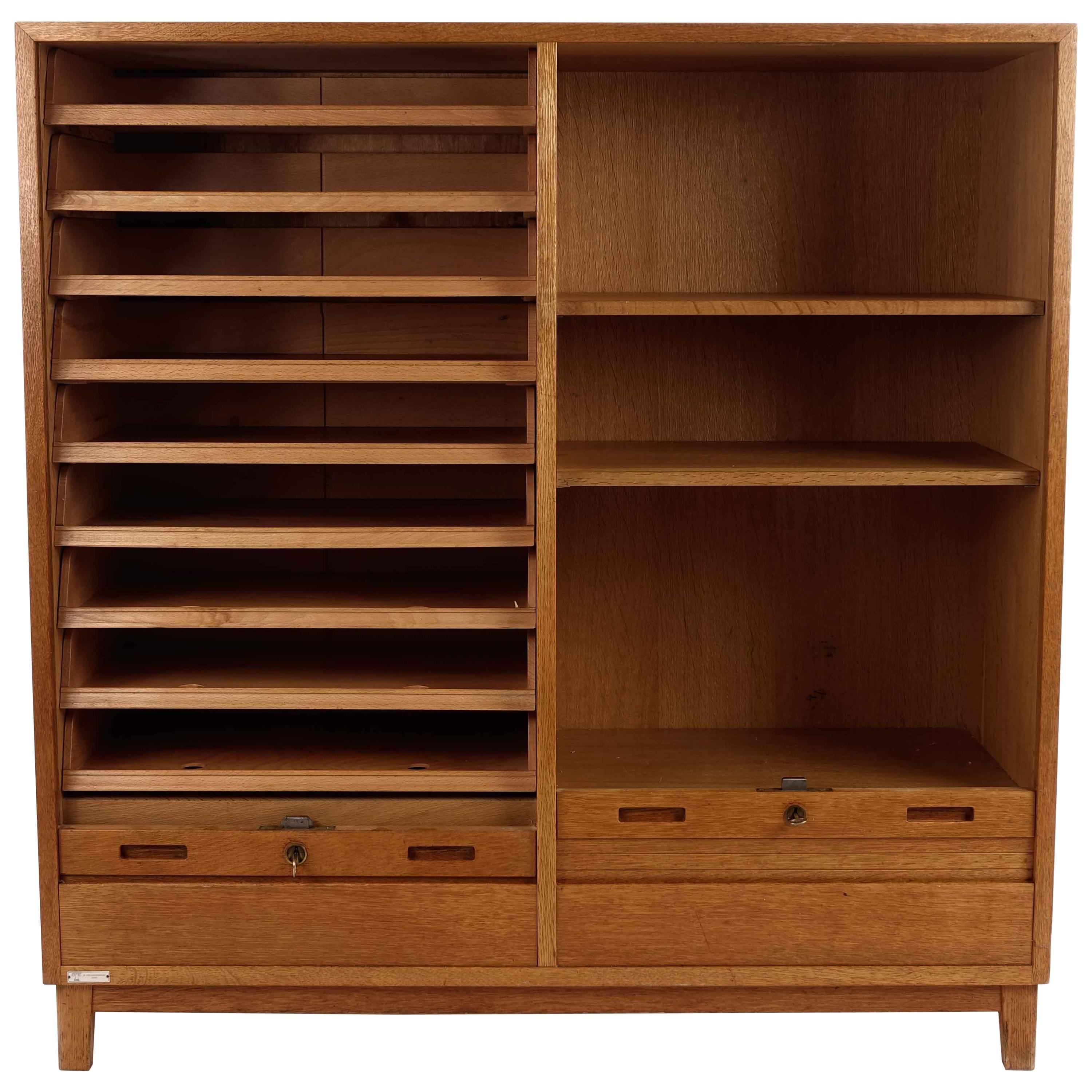 Swedish Roll Top Storage Cabinet For Sale