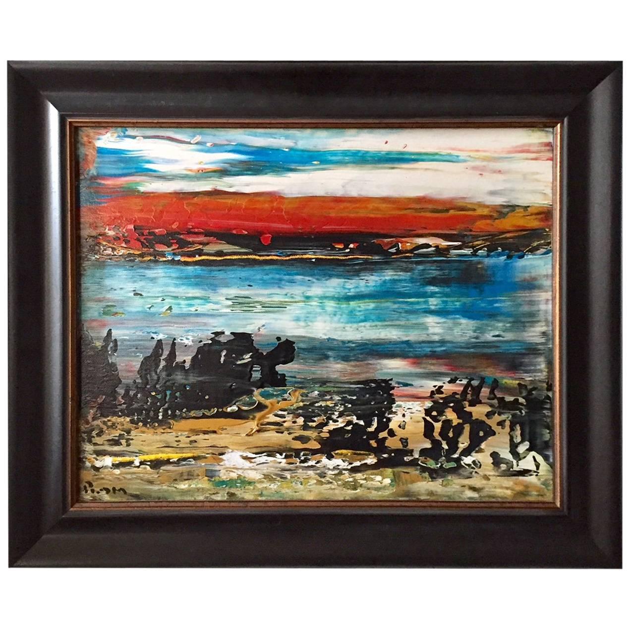 Peinture abstraite à l'acrylique sur toile « Matanzas Playa » d'Andrew Plum en vente