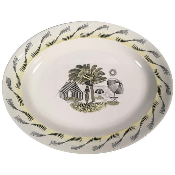 Eric Ravilious Wedgwood Garden Series Oval Platter with Woman and ...