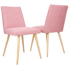 Vintage Pair of Two Mid Century Baby Pink Chairs, 1960s, Poland