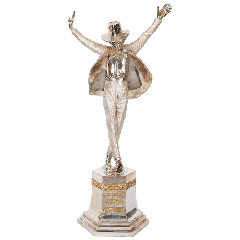 Large Solid Silver Figure Statue of Michael Jackson "King of Pop" by