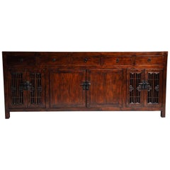 Chinese Sideboard with Five Drawers and Three Shelves