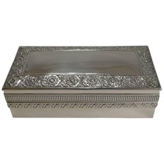 Antique English Sterling Silver Jewelry Box by William Hutton, 1895