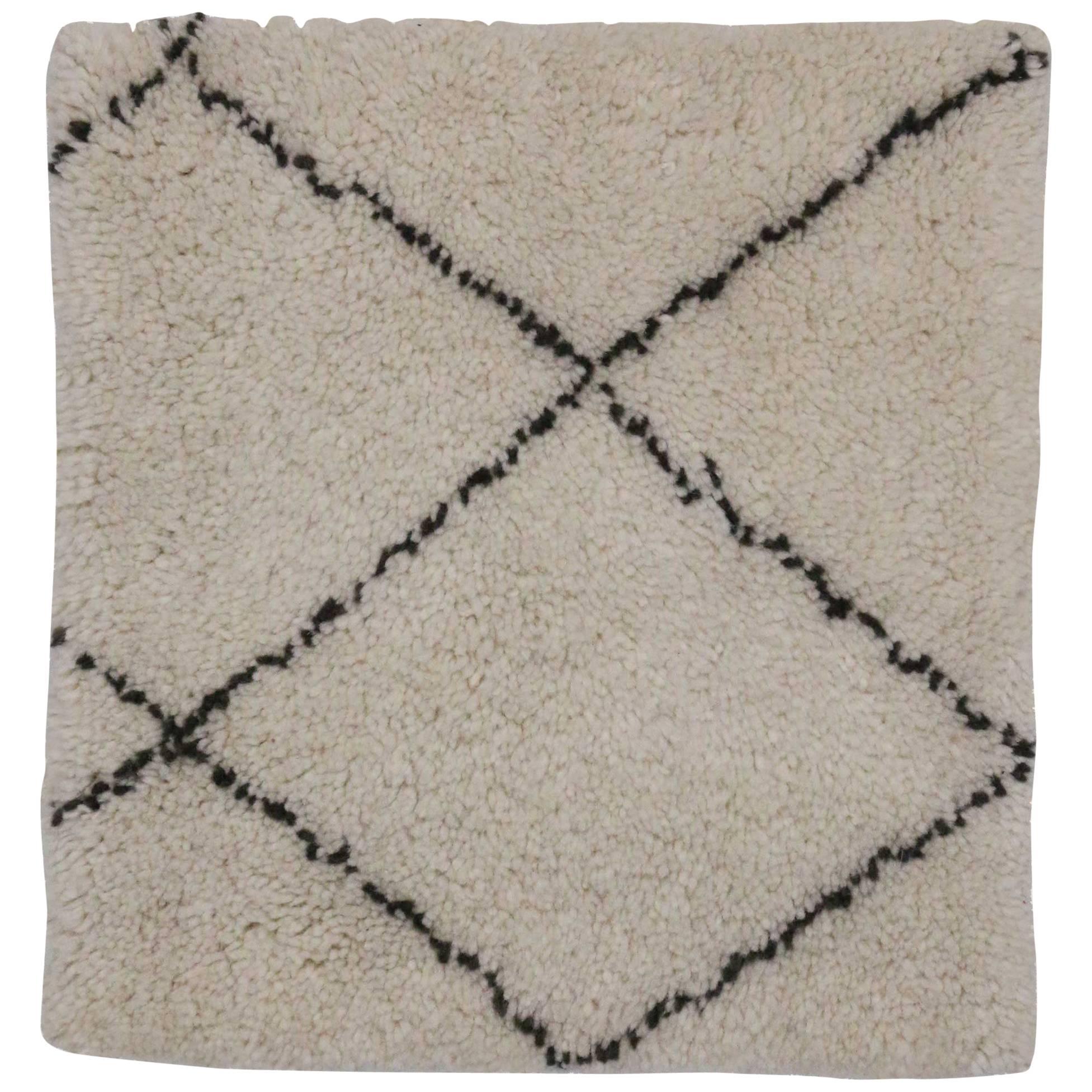 Moroccan Style Accent Rug with Modern Bauhaus Design For Sale