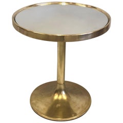 Italian Brass Round Pedestal Side Table, Pietro Chiesa for Fontana Arte, 1935