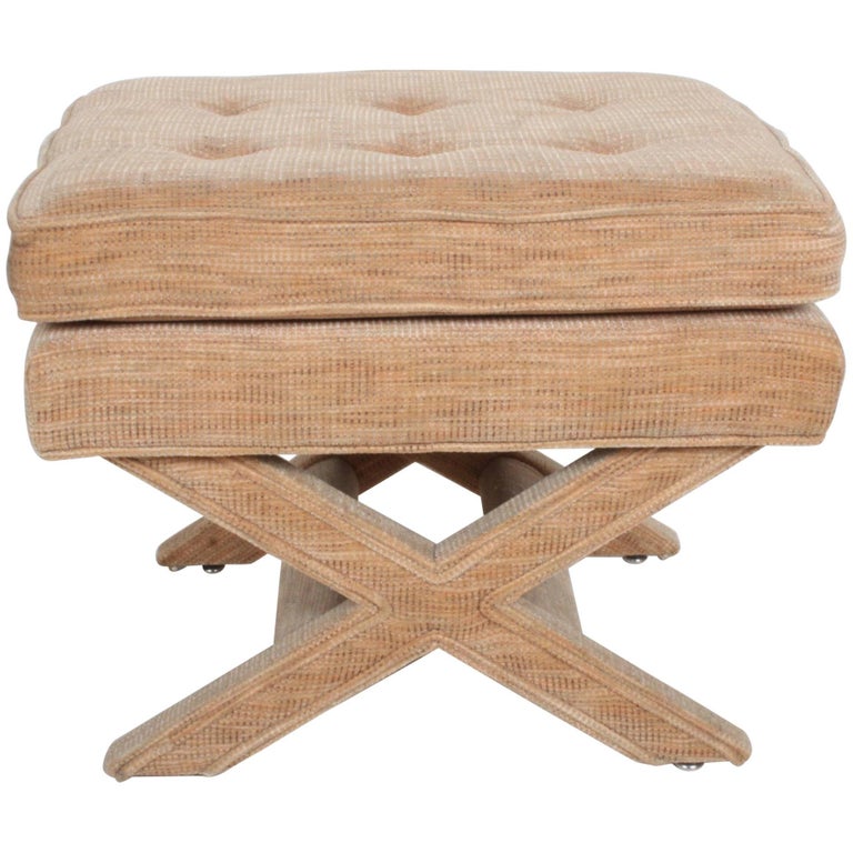 x stool ottoman wood leg billy baldwin style xbase stool or ottoman for sale at 1stdibs x stool ottoman wood leg billy baldwin style xbase stool or ottoman for sale at 1stdibs