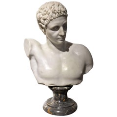 20th Century White Marble Sculpture Grand Tour of Hermes of Praxitele