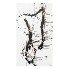 Pittura a inchiostro e acrilico di Virginia Dutton, intitolata Torso, firmata e datata