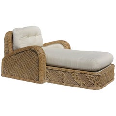 Jay Spectre Steamer Wicker Chaise Longue Chair