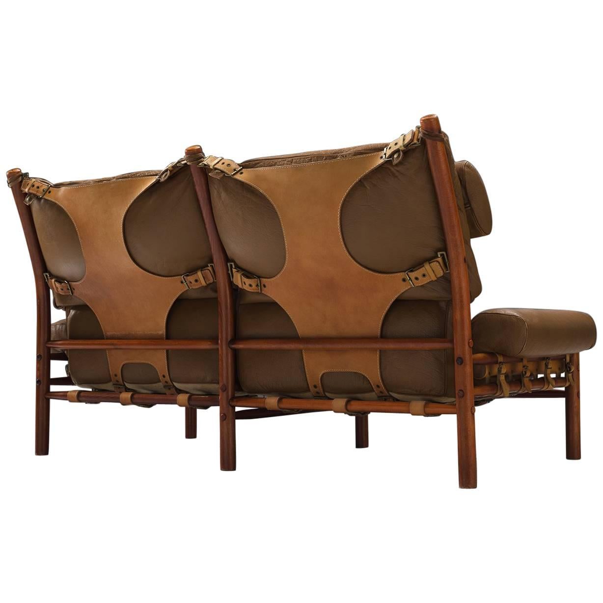 Arne Norell 'Inca' Sofa with Cognac Buffalo Leather