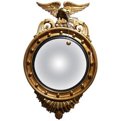 English Regency Bullseye Mirror with Eagle