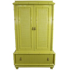 American of Martinsville Lacquered Faux Bamboo Chinoiserie Chest