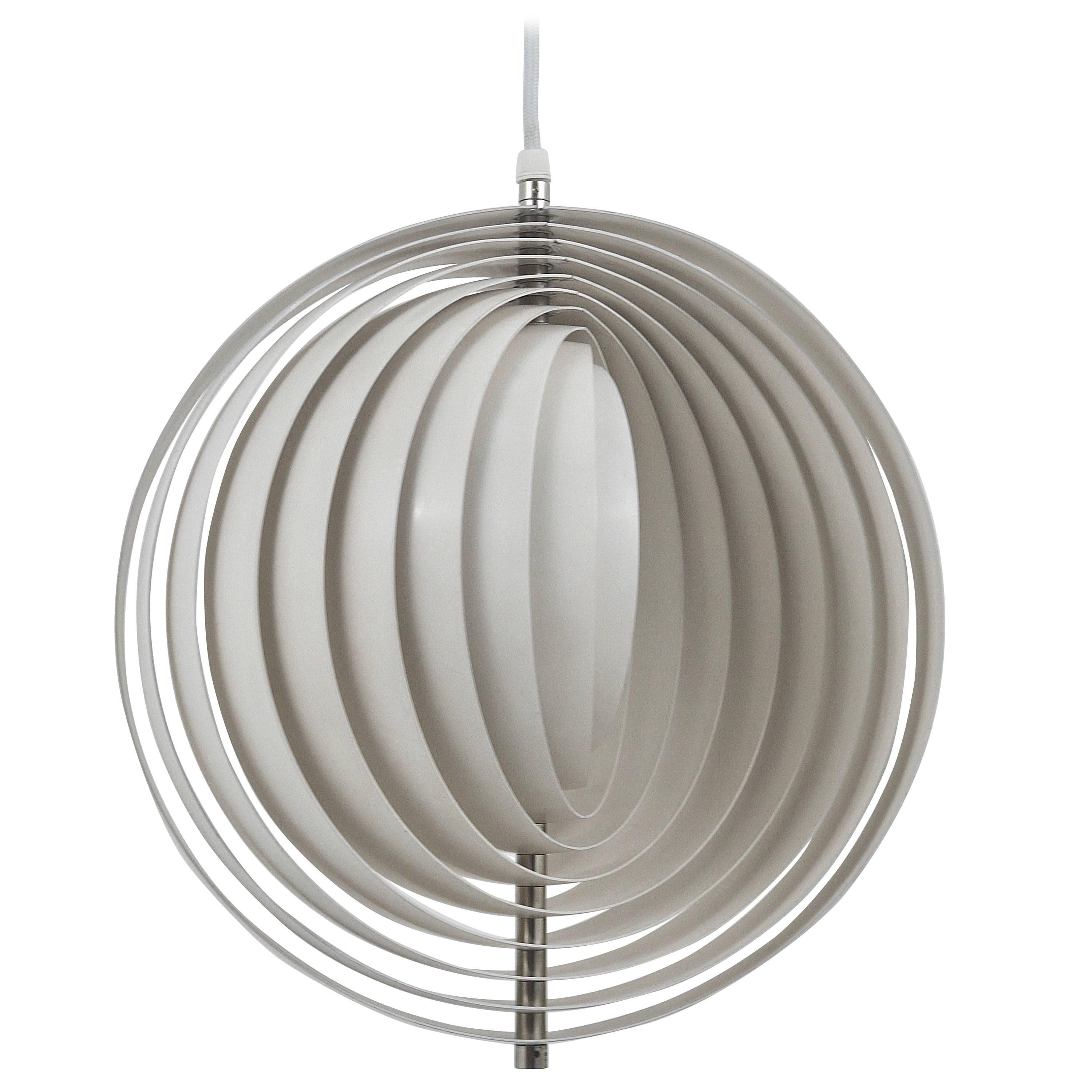 Weiße Verner Panton Op-Art Mondlampe Visor-Lampe, Louis Poulsen, Dänemark, 1960er Jahre im Angebot