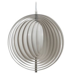 Verner Panton White Moon Lamp Visor Lamp, Op-Art, Louis Poulsen, Denmark, 1960s
