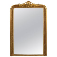 Tall Gilt Louis Philippe Mirror with Crest