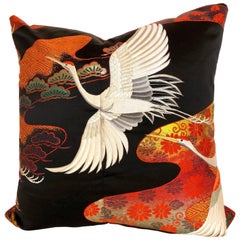 Custom Pillow Cut from a Vintage Japanese Silk Uchikake Wedding Kimono