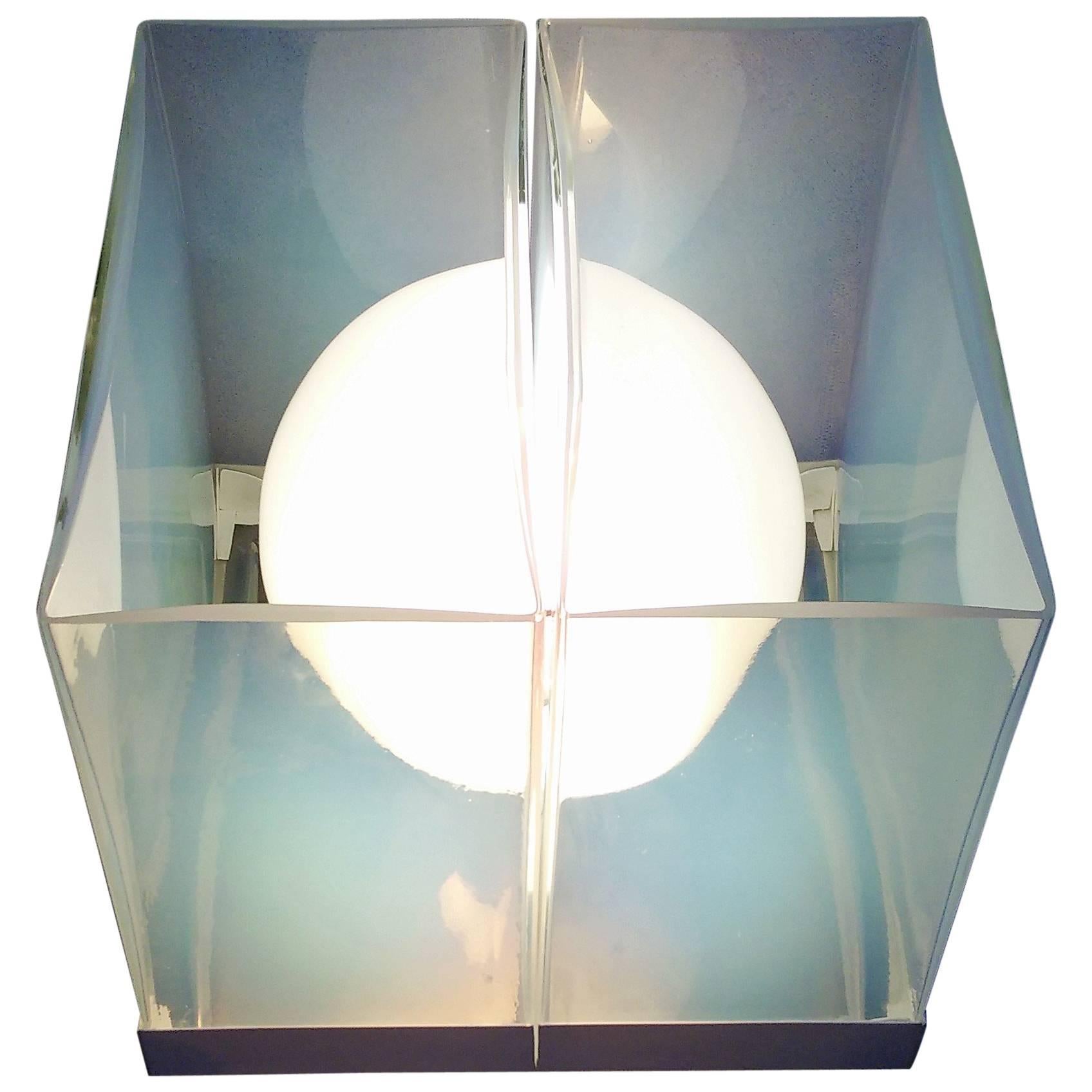 Mid-Century Modern Lamp by Carlo Nason for Mazzega in Opalescent Murano Glass