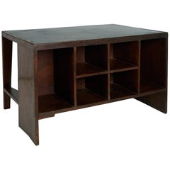 Exceptional Chandigarh Pigeonhole Desk by Pierre Jeanneret, France/India c. 1957