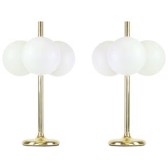 Stunning Pair of Large Brass Table Lamps by Kaiser, Germany, 1970s