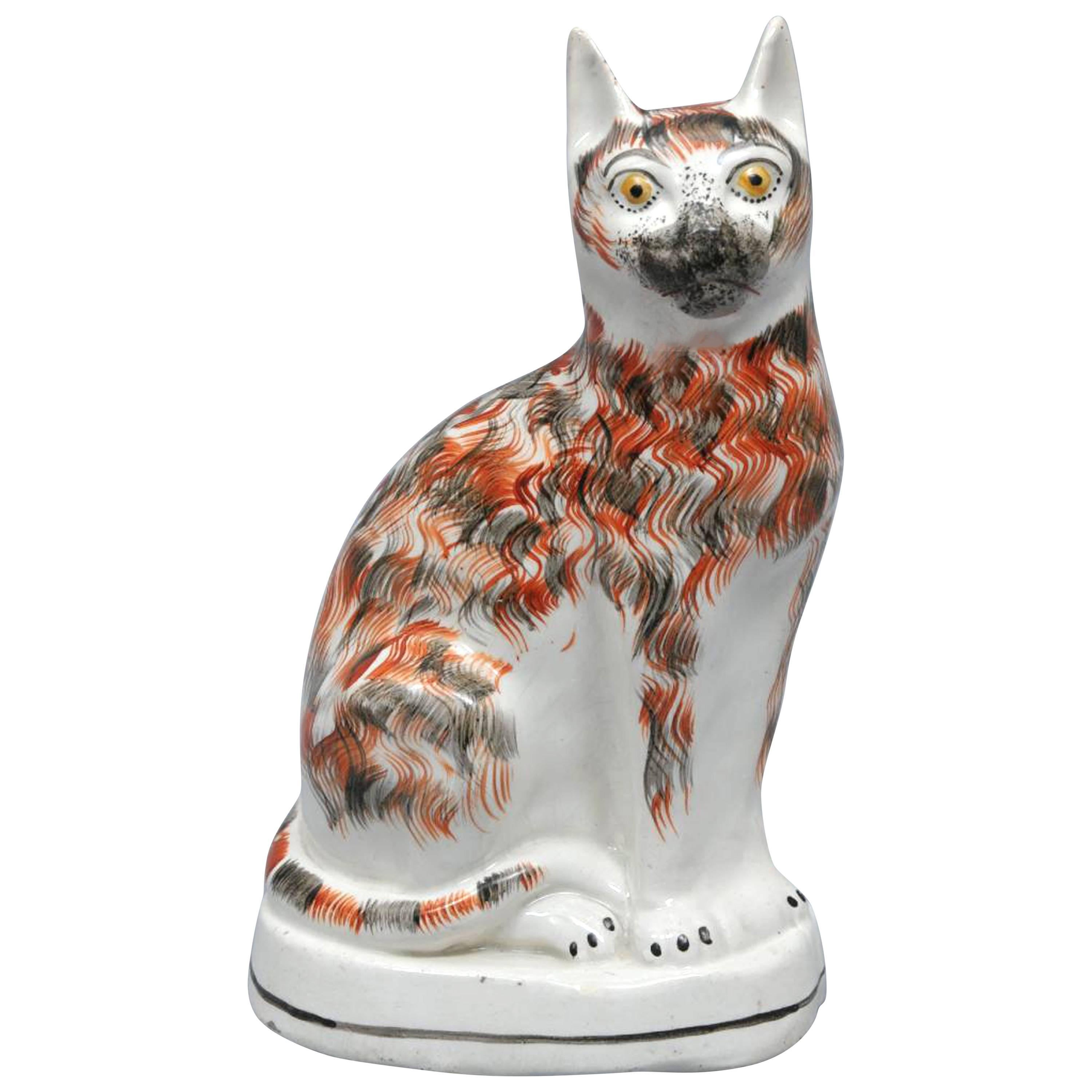 Staffordshire Large Pottery Cat, circa 1850