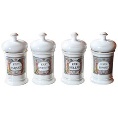 Antique 19th Century Louis Philippe Porcelain Apothecary Jars
