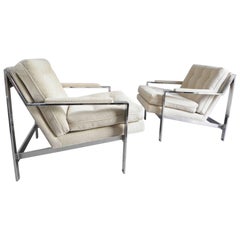 Pair of Chrome Chairs by Cy Mann