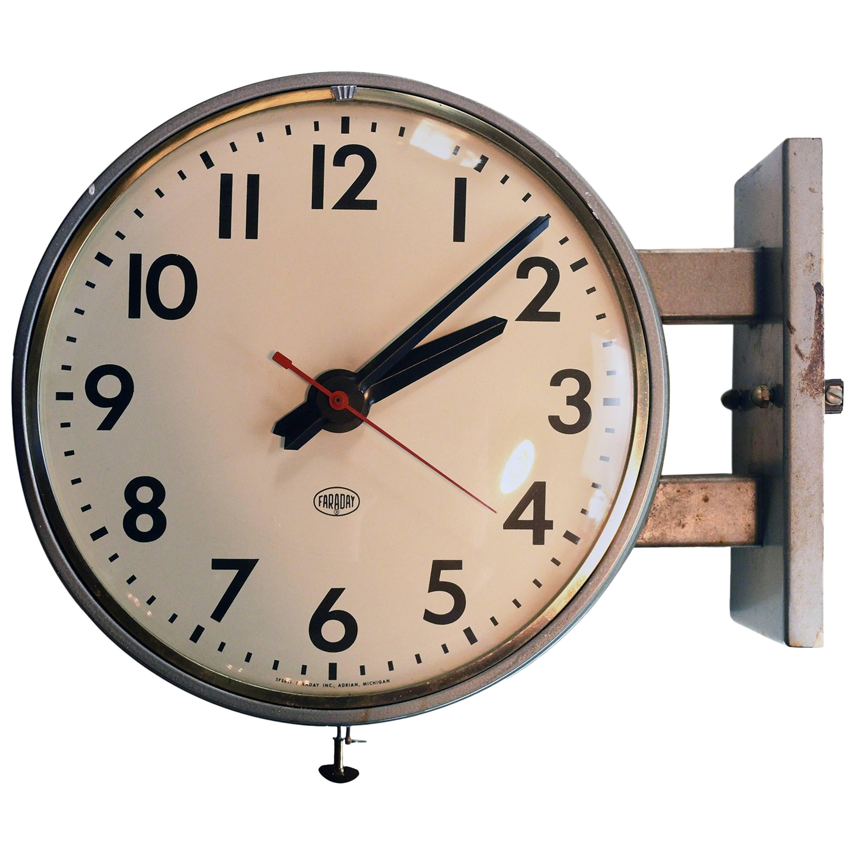 Faraday Round Double Sided Wall Clock