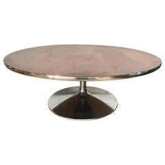 Rare Walnut and Chrome Tulip Coffee or Cocktail Table by Lane
