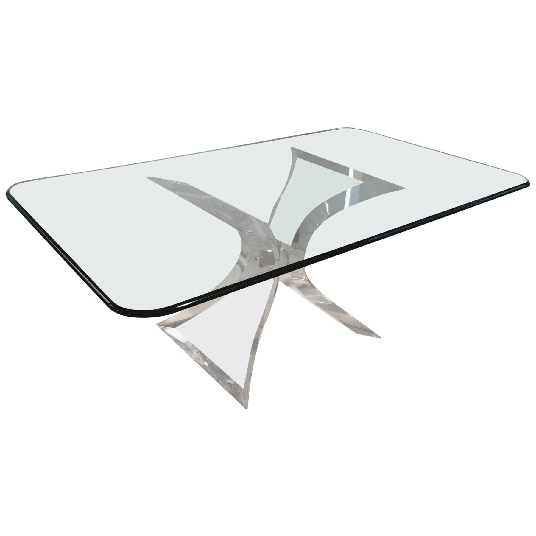 Lion in Frost Butterfly Lucite Dining Table