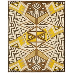 Angela Adams Galactic, Yellow and Brow Rug, Geometric, Wool, Handcrafted, Modern