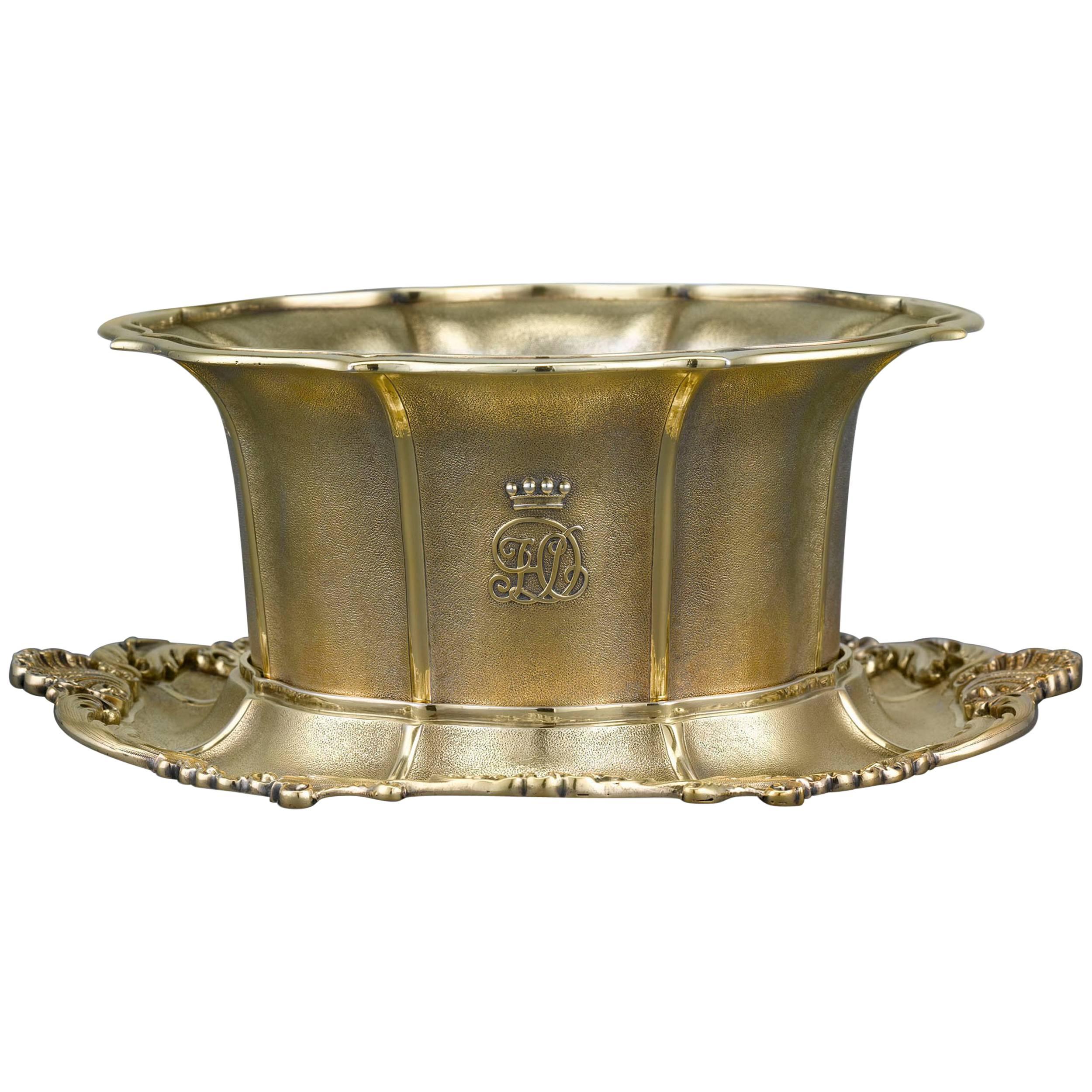 Silver-gilt Armorial Sugar Bowl, 1831 by Paul Storr » Antique Silver Spoons