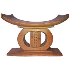 Early 20th Century Mahogany Ashanti Stool, Ghana