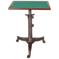 Rolling Pedestal Table 1930s "Karlo" Typewriter Display Side End Cast Iron