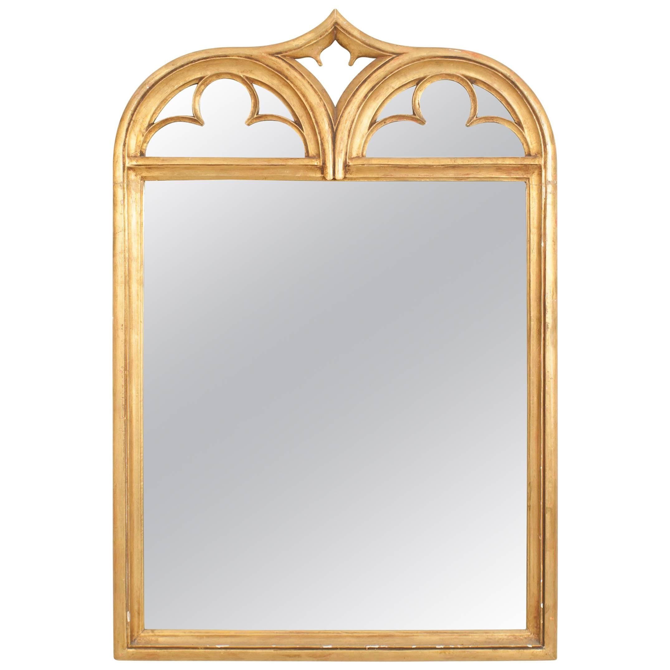 American Gothic Style Gold Painted Wall Mirror, 19th-20th Century