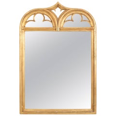American Gothic Style Gold Painted Wall Mirror, 19th-20th Century