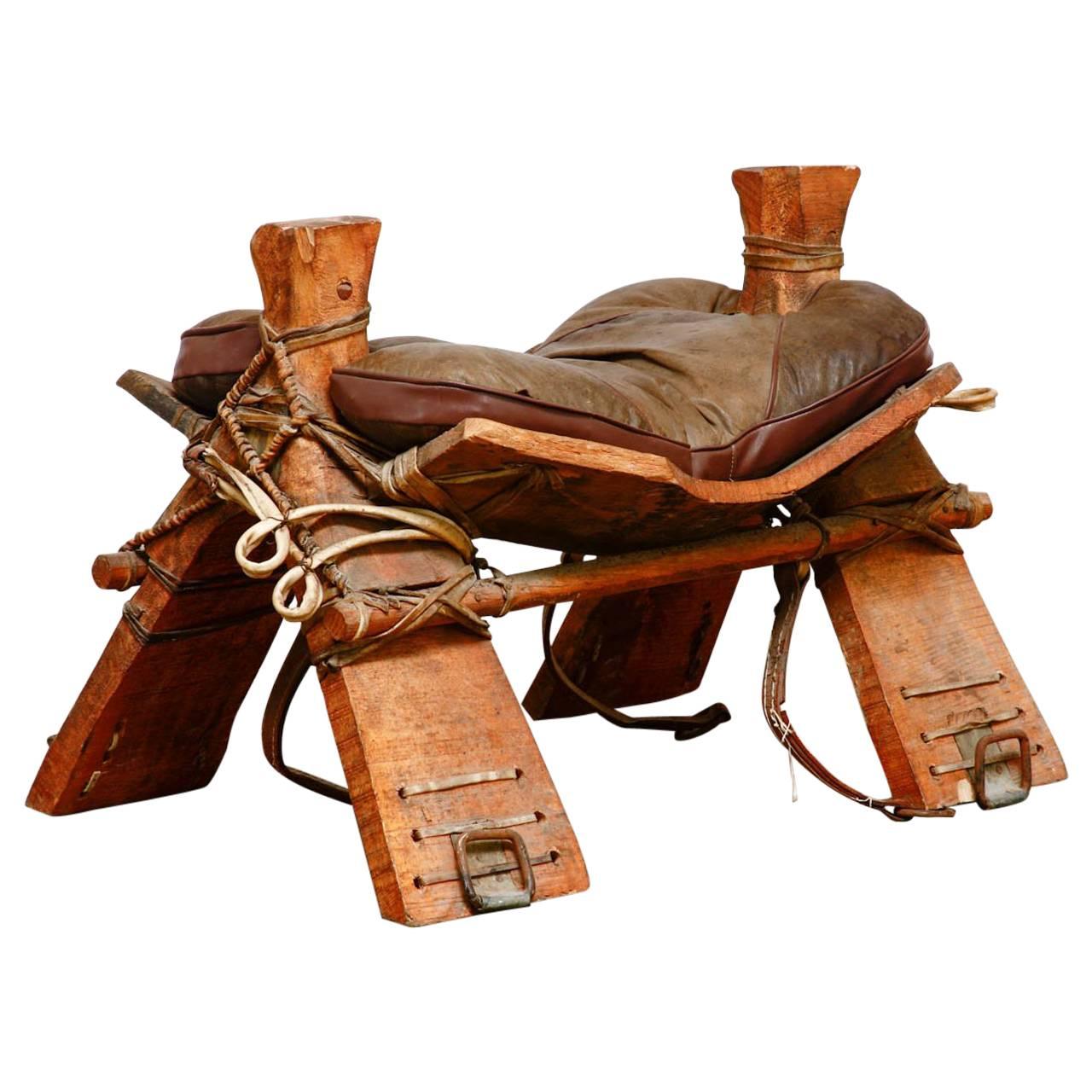 Authentic Moroccan Camel Saddle Stool Seat